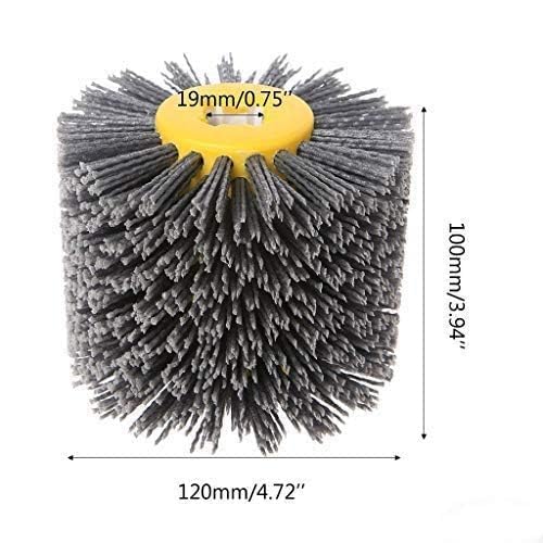 SIGNI Abrasive Nylon Drawing Wheel Drum Burnishing Brush for Wooden Polishing 1 Pack (60 Grit Black) - Image 2